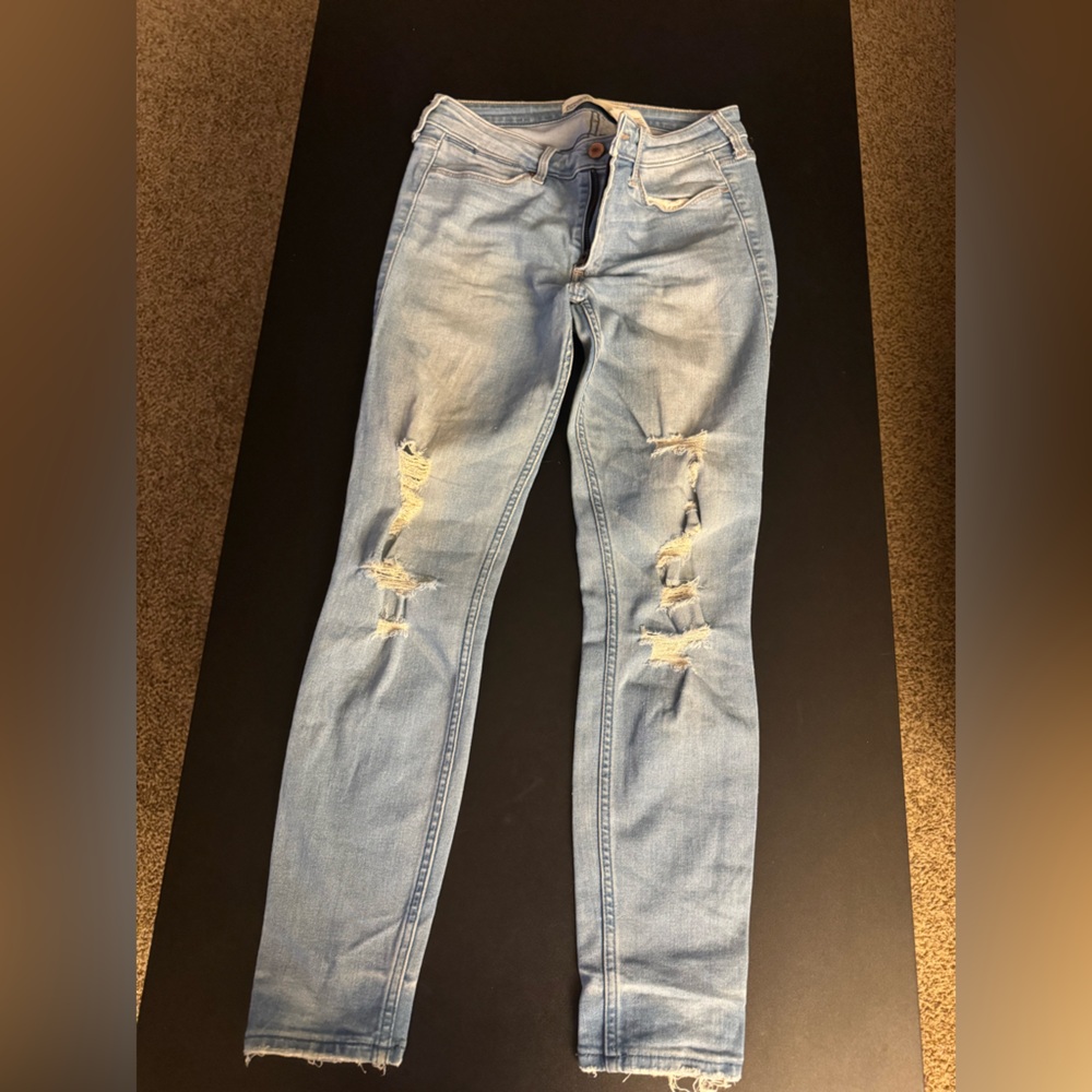 Light Blue Abercrombie & fitch Distressed Jeans